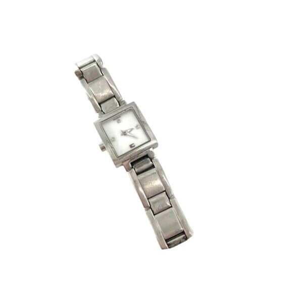 90’s Y2K Tommy Hilfiger Diamond & Stainless Steel Chain Rectangle Watch - Picture 7 of 9